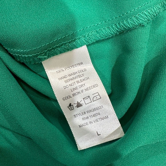 Pleione long sleeve pull on work chic crayon green blouse top - Picture 10 of 10